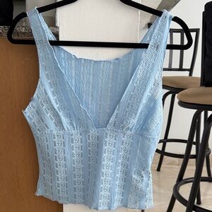 SHEIN Light Blue Lace V-Neck Camisole